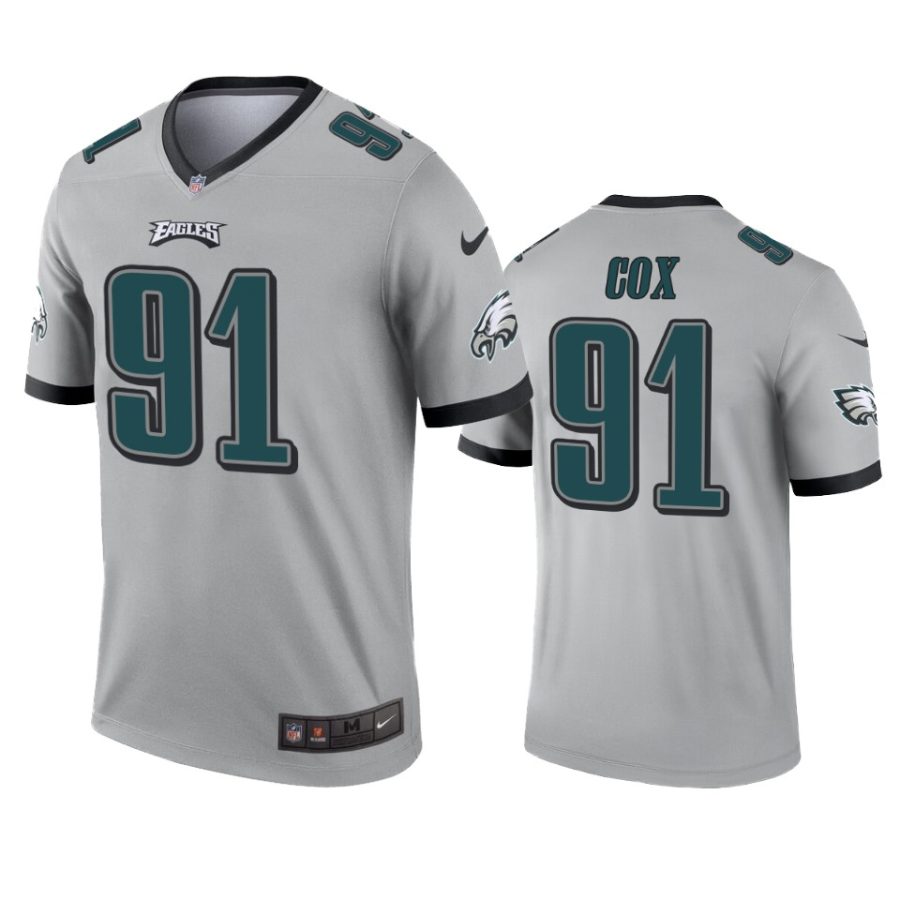 mens eagles fletcher cox silver inverted legend jersey