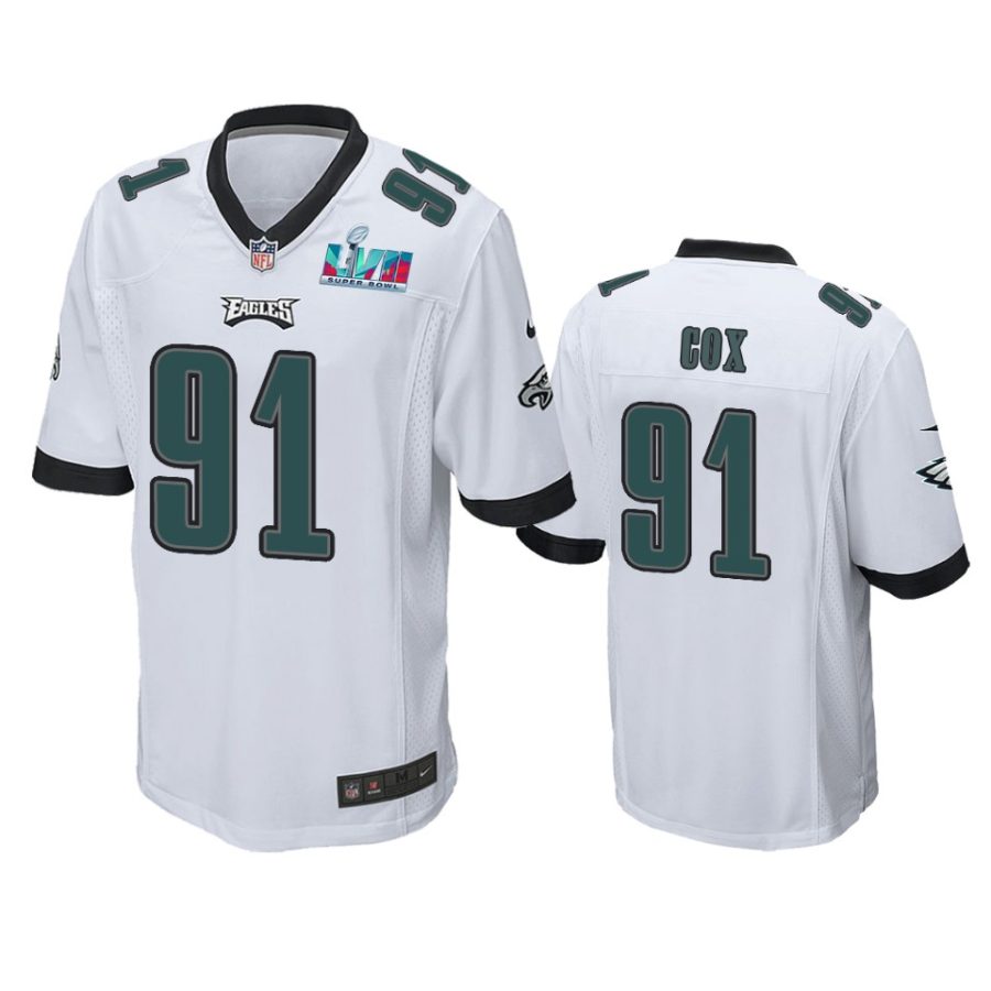 mens eagles fletcher cox white super bowl lvii game jersey