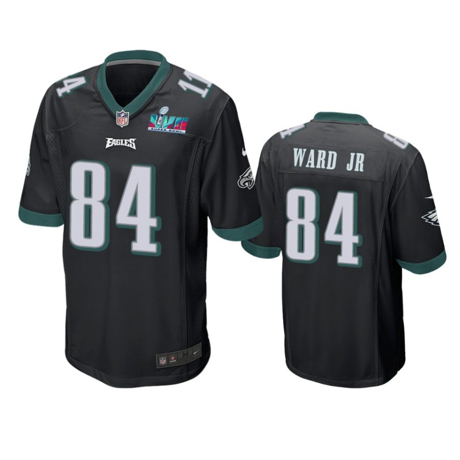 mens eagles greg ward jr. black super bowl lvii game jersey