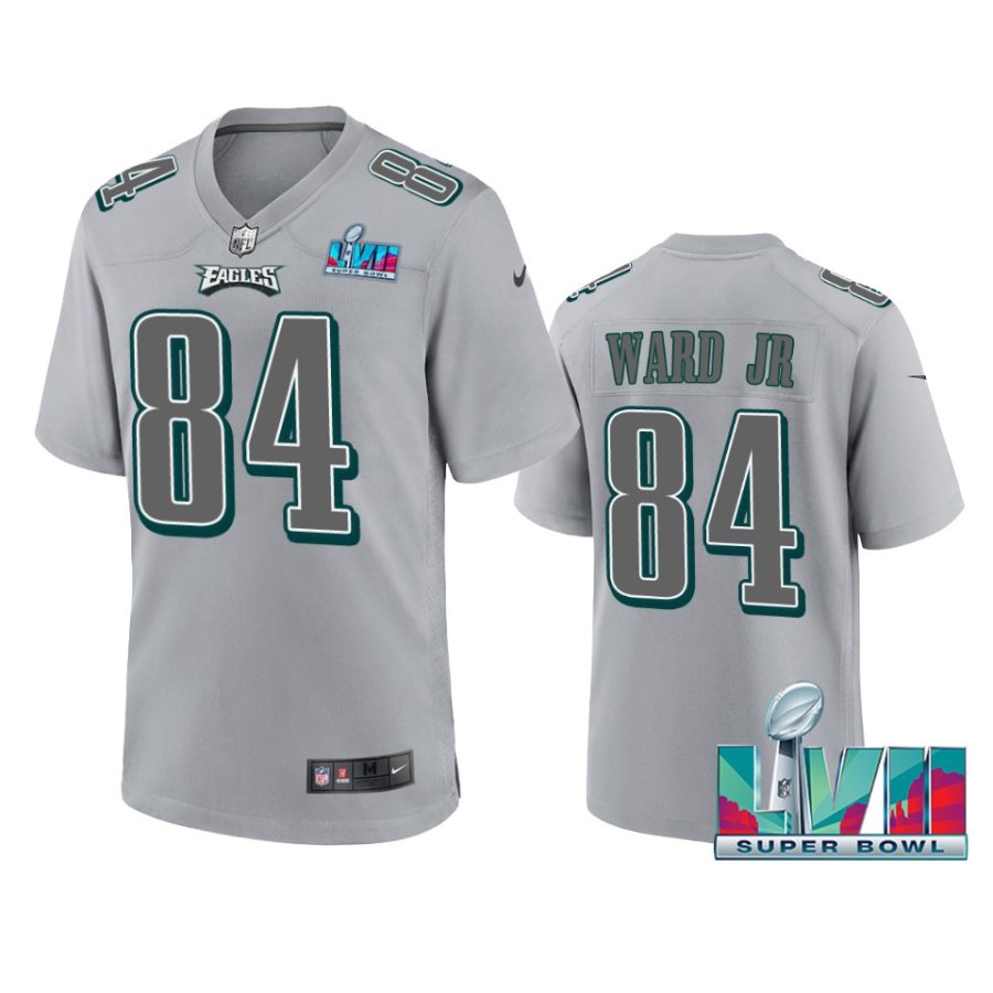 mens eagles greg ward jr. gray super bowl lvii atmosphere jersey