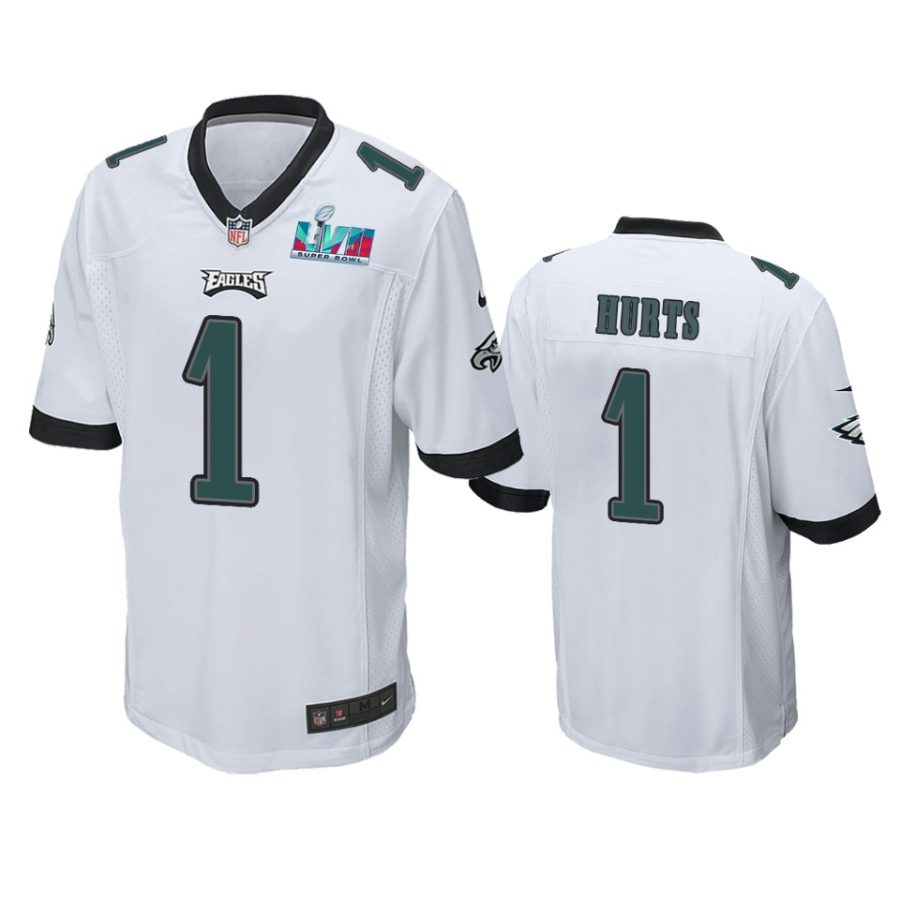 mens eagles jalen hurts white super bowl lvii game jersey