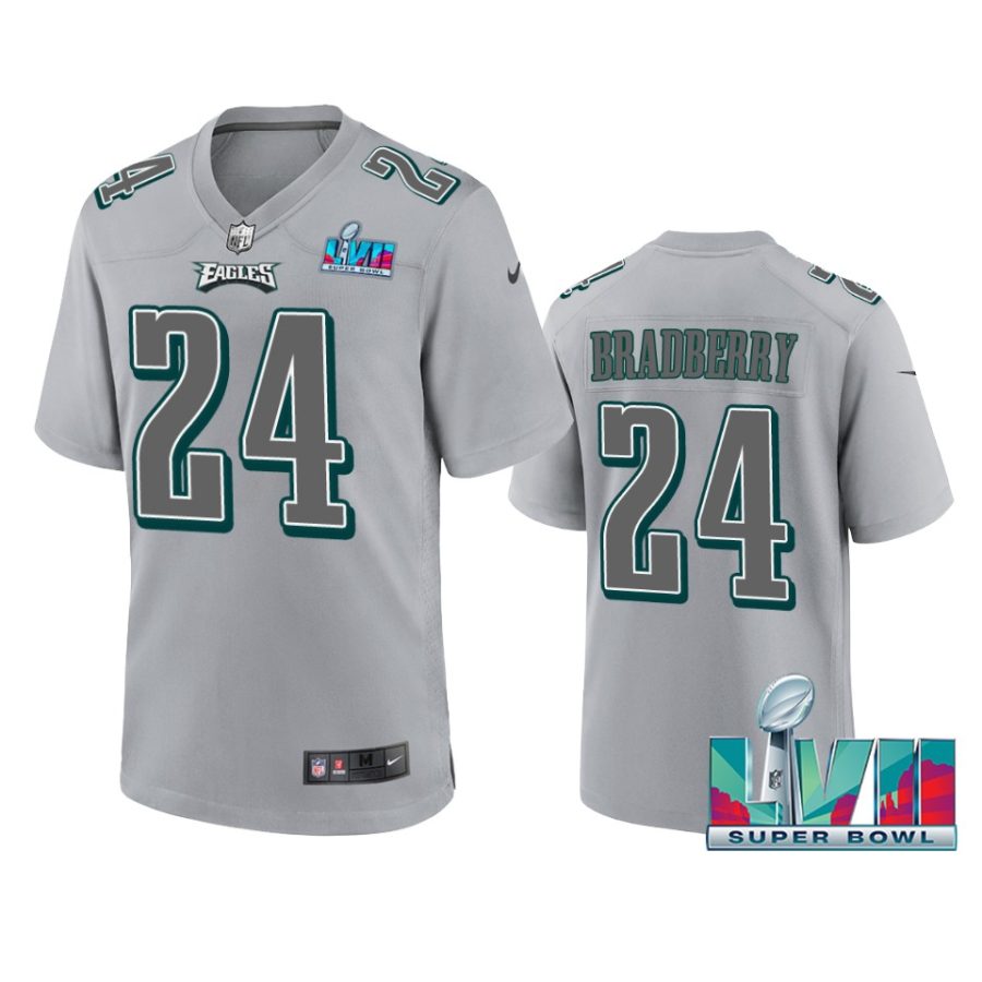 mens eagles james bradberry gray super bowl lvii atmosphere jersey