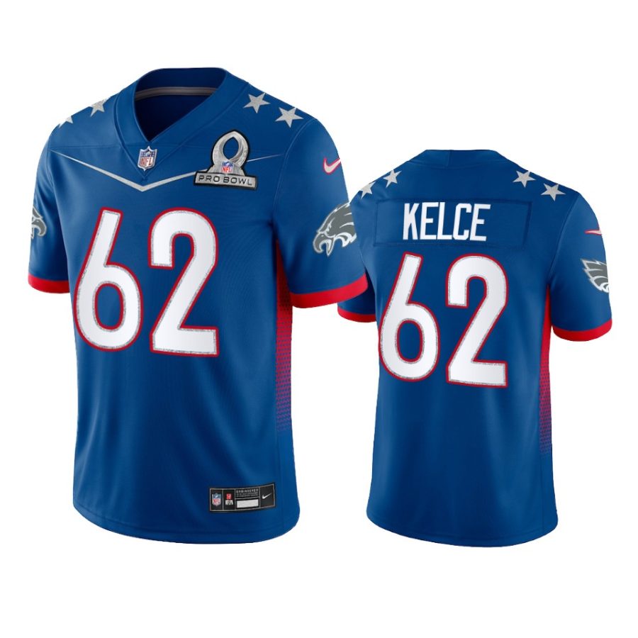 mens eagles jason kelce royal game 2022 nfc pro bowl jersey