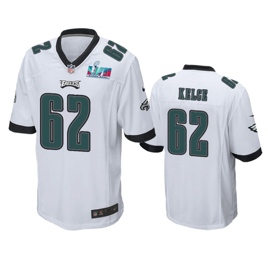 mens eagles jason kelce white super bowl lvii game jersey