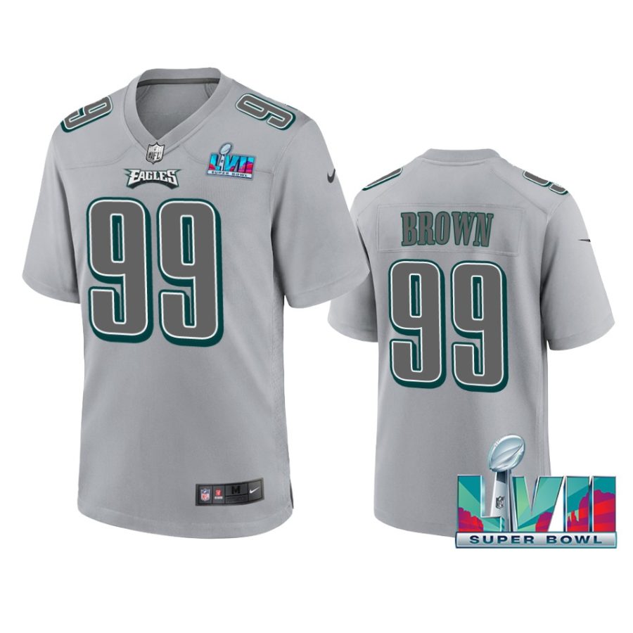 mens eagles jerome brown gray super bowl lvii atmosphere jersey