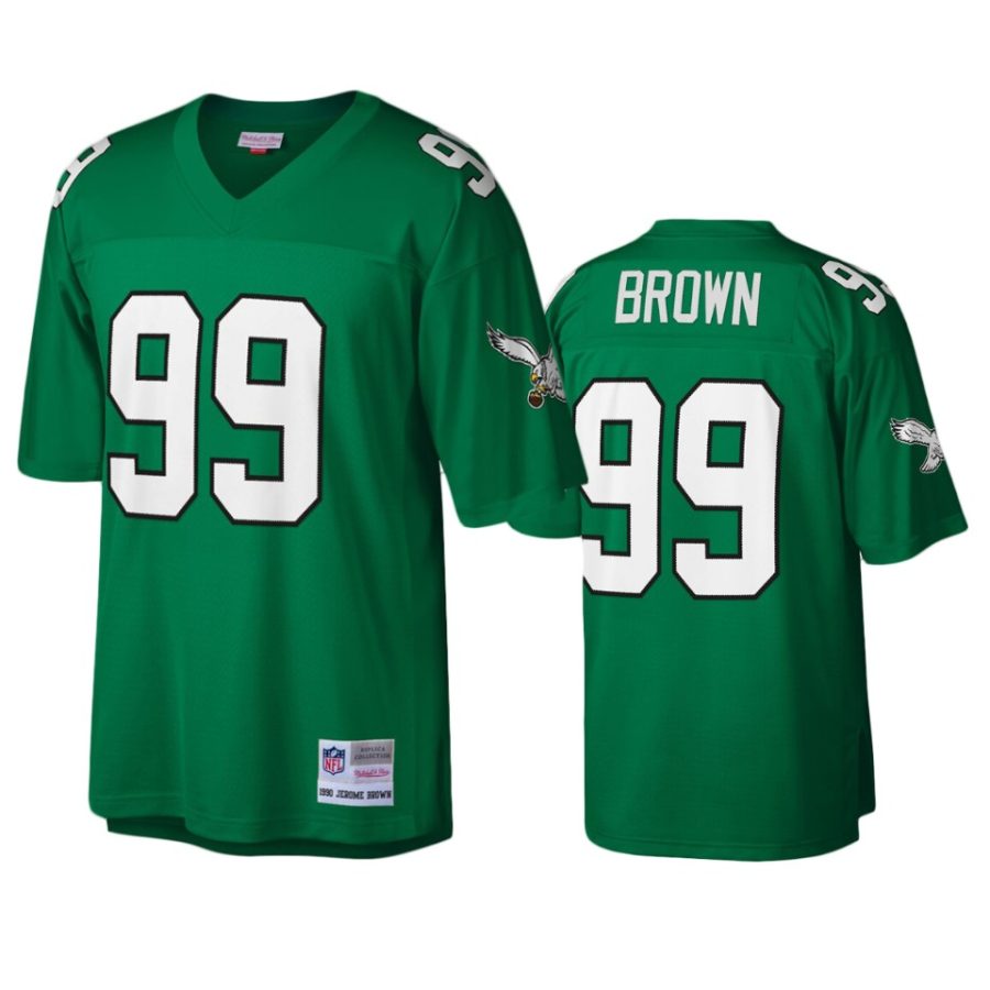 mens eagles jerome brown kelly green legacy replica jersey