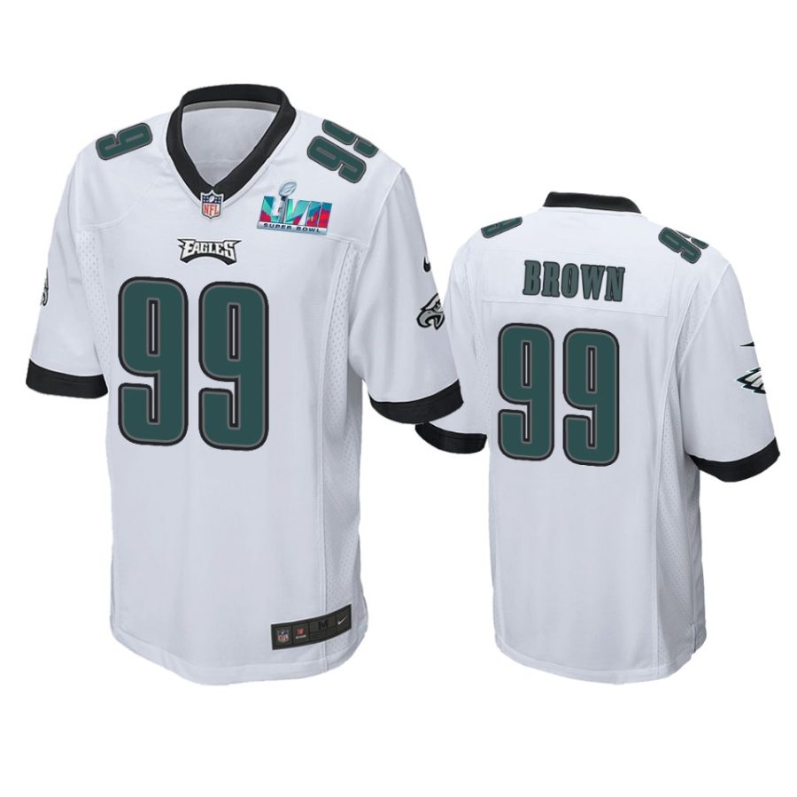 mens eagles jerome brown white super bowl lvii game jersey