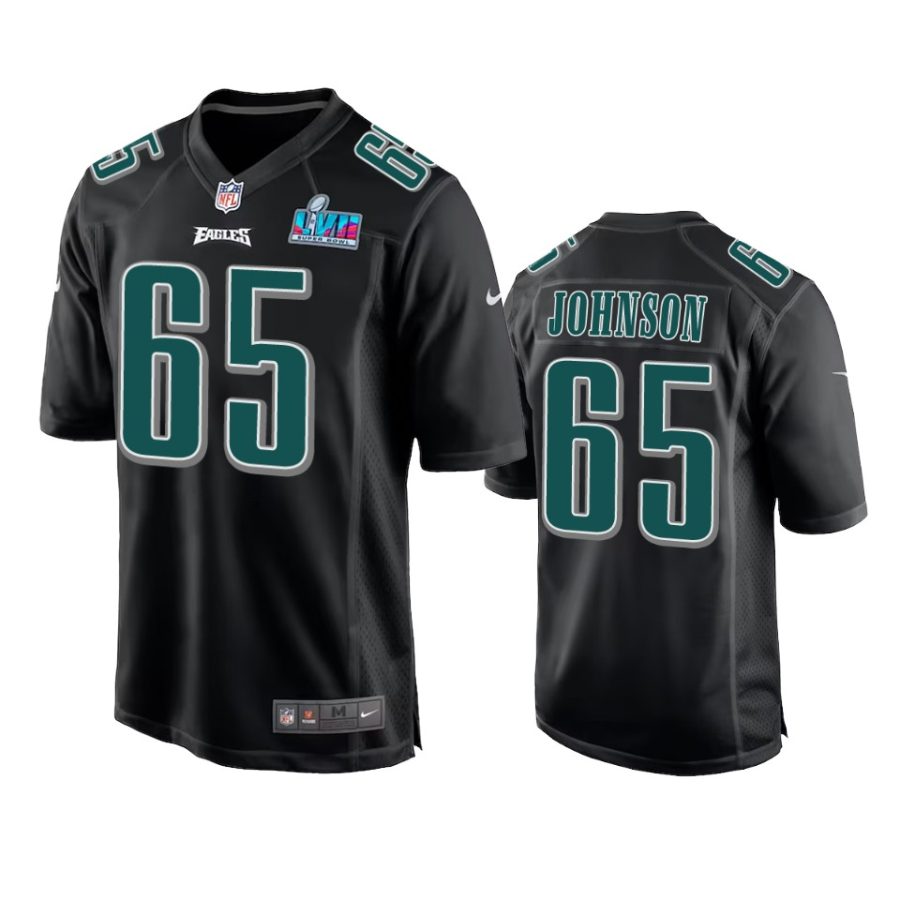 mens eagles lane johnson black super bowl lvii fashion game jersey