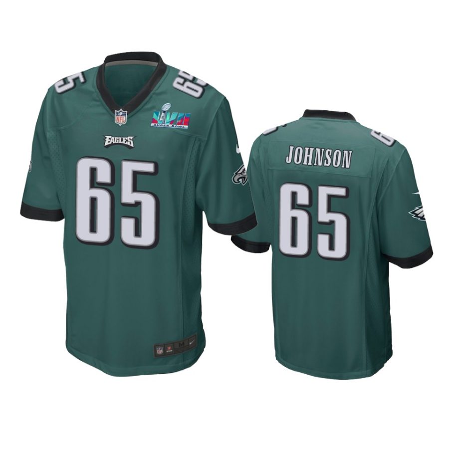 mens eagles lane johnson midnight green super bowl lvii game jersey