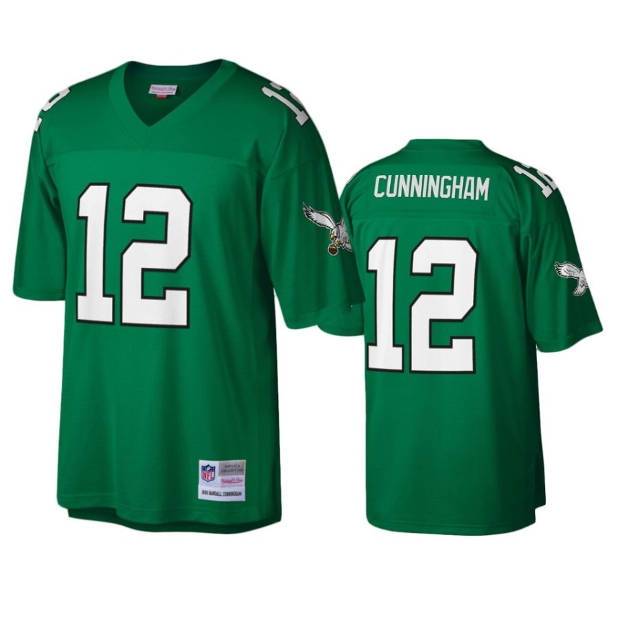 mens eagles randall cunningham kelly green legacy replica jersey