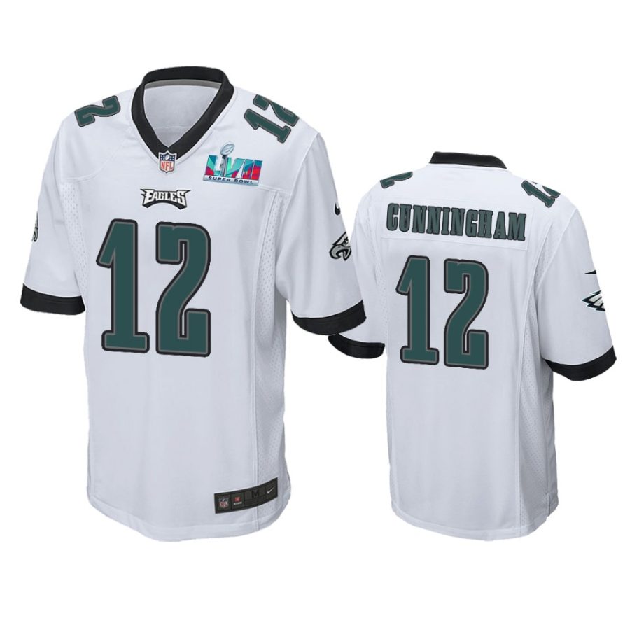 mens eagles randall cunningham white super bowl lvii game jersey