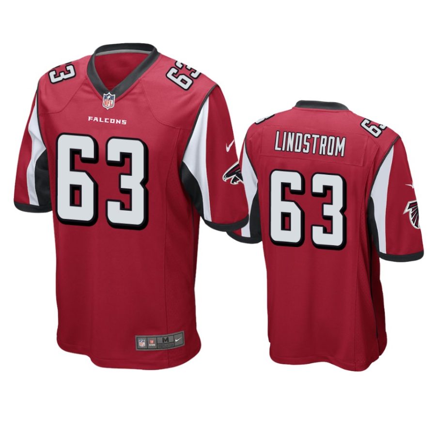 mens falcons chris lindstrom red game jersey