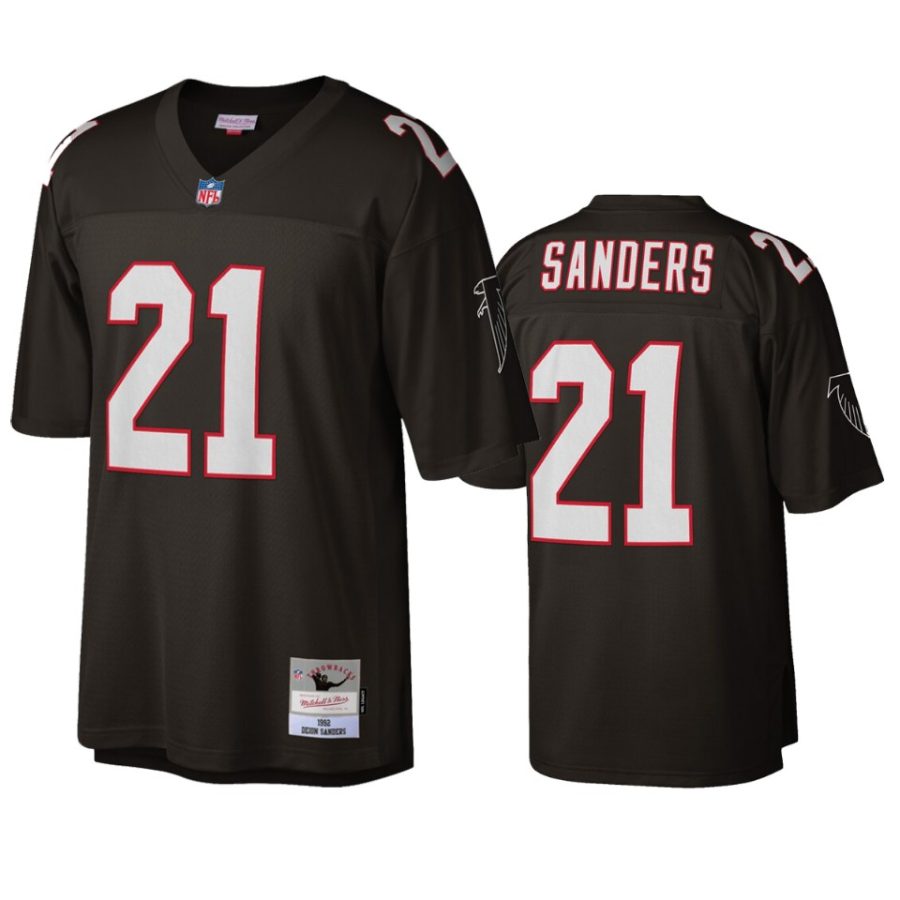 mens falcons deion sanders black 1992 replica jersey