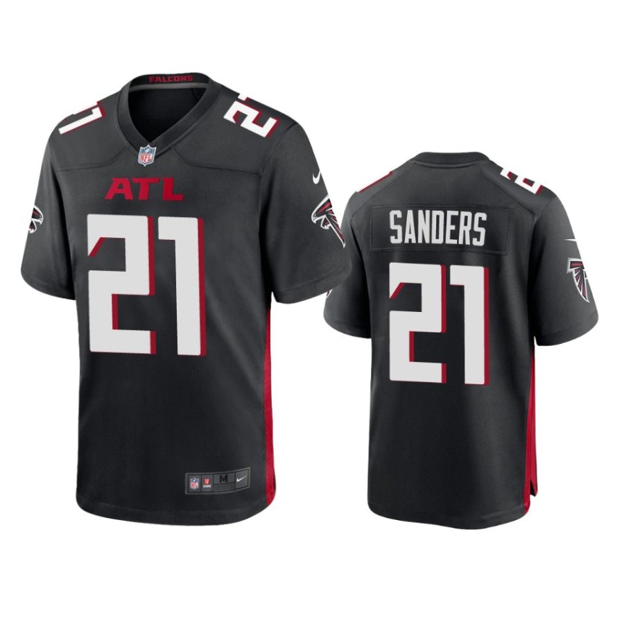 mens falcons deion sanders black 2020 game jersey