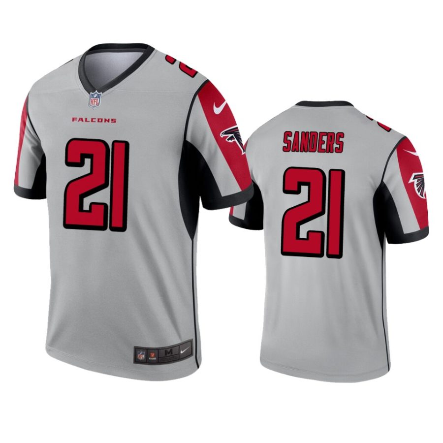 mens falcons deion sanders silver inverted legend jersey