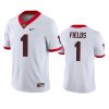 mens georgia bulldogs justin fields white jersey