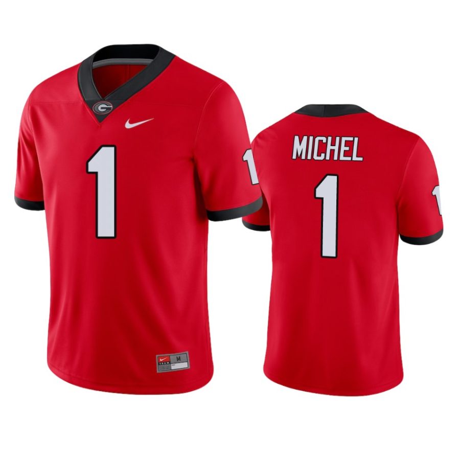 mens georgia bulldogs sony michel red jersey