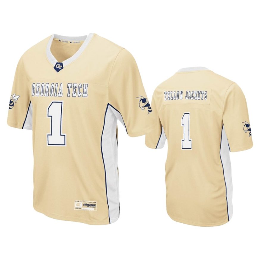 mens georgia tech yellow jackets 1 gold max power jersey