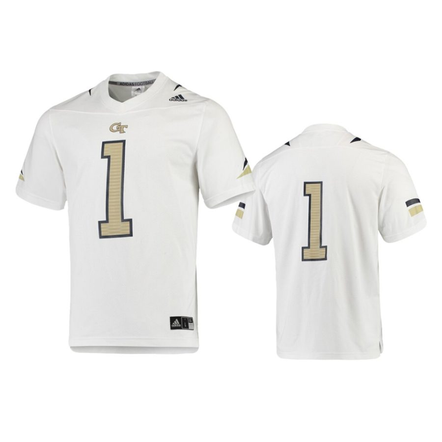 mens georgia tech yellow jackets 1 white replica jersey