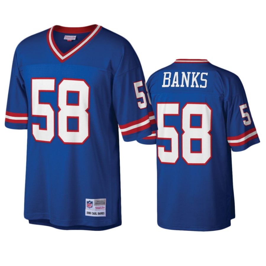 mens giants carl banks royal legacy replica jersey