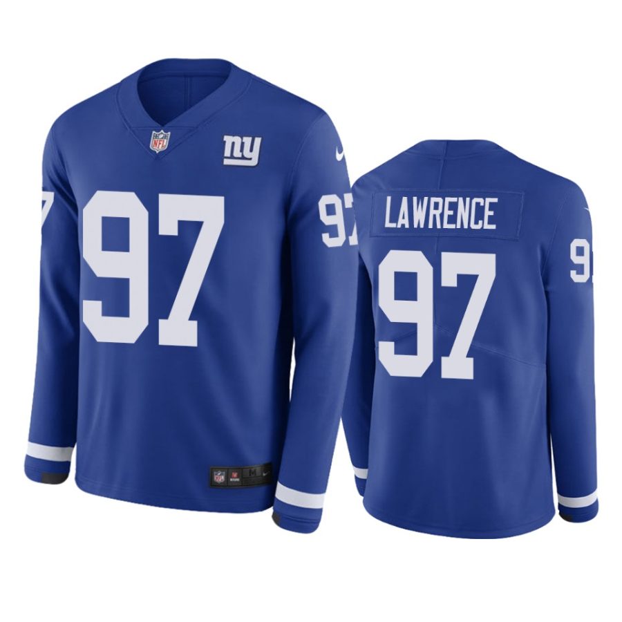 mens giants dexter lawrence royal therma long sleeve jersey