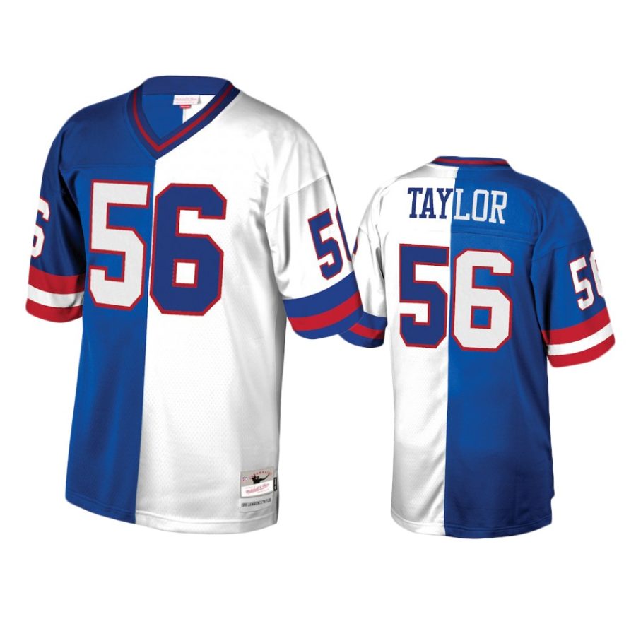 mens giants lawrence taylor royal white retired player split jersey