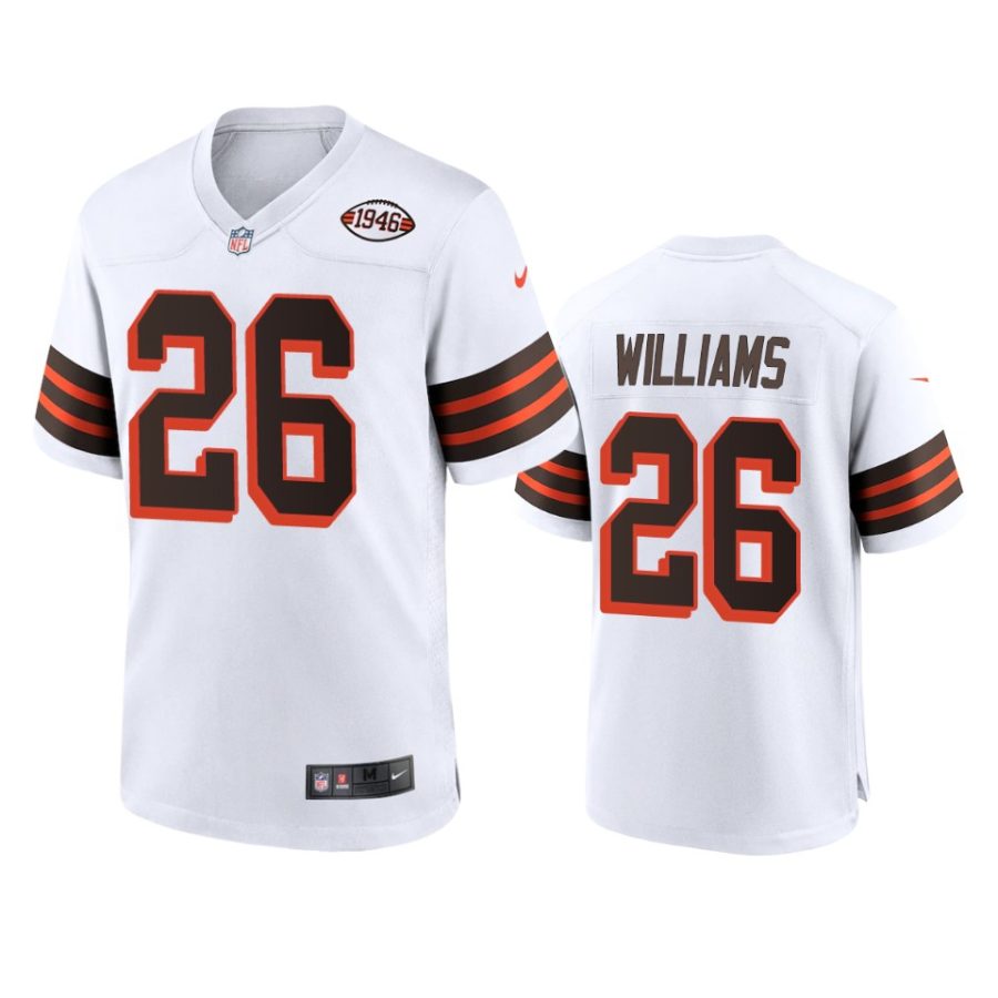 mens greedy williams browns white alternate game 1946 collection jersey