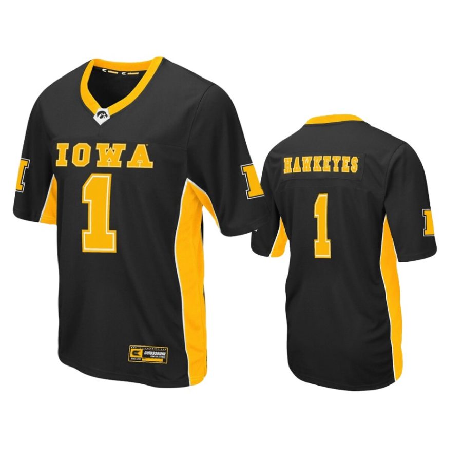 mens iowa hawkeyes 1 black max power jersey