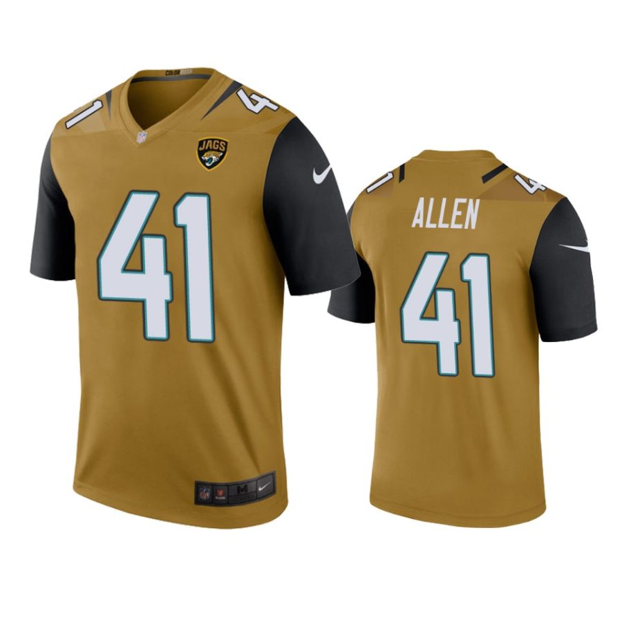 mens jaguars josh allen bold gold color rush legend jersey