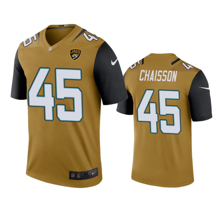 mens jaguars klavon chaisson bold gold color rush legend jersey