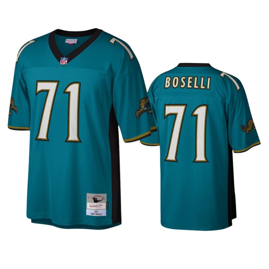 mens jaguars tony boselli teal legacy replica jersey