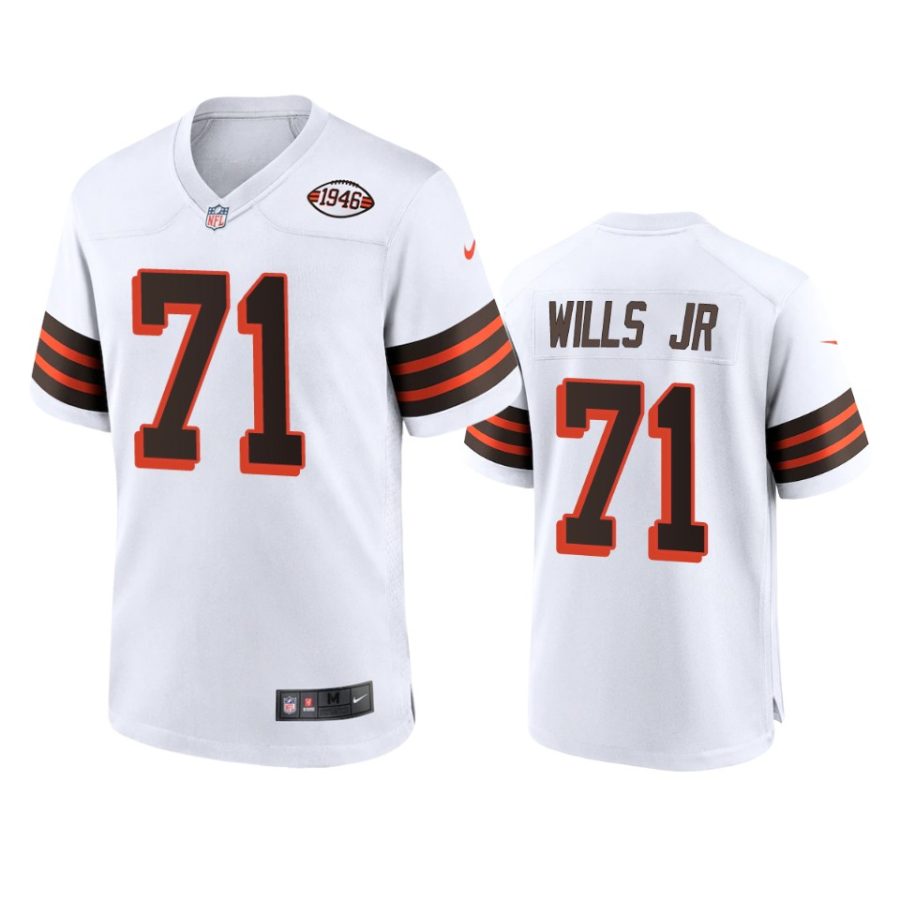 mens jedrick wills browns white alternate game 1946 collection jersey