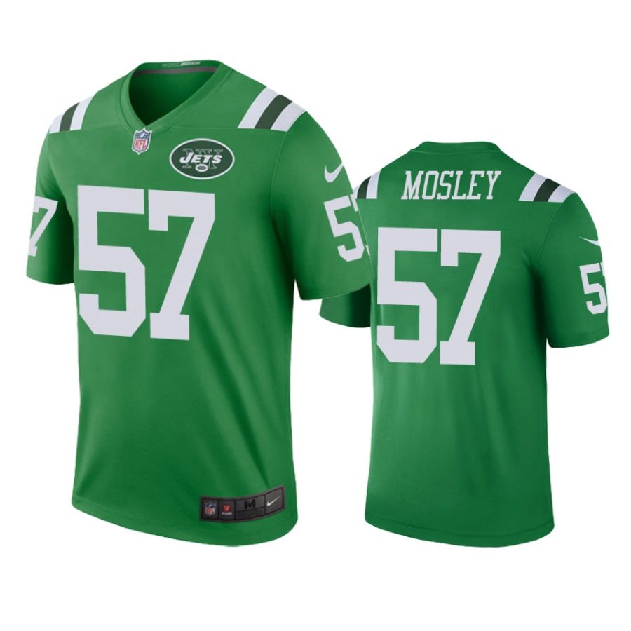 mens jets c.j. mosley green color rush legend jersey