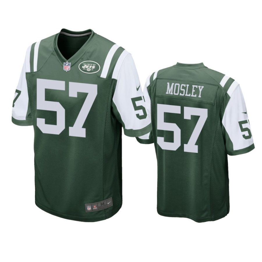 mens jets c.j. mosley green game jersey