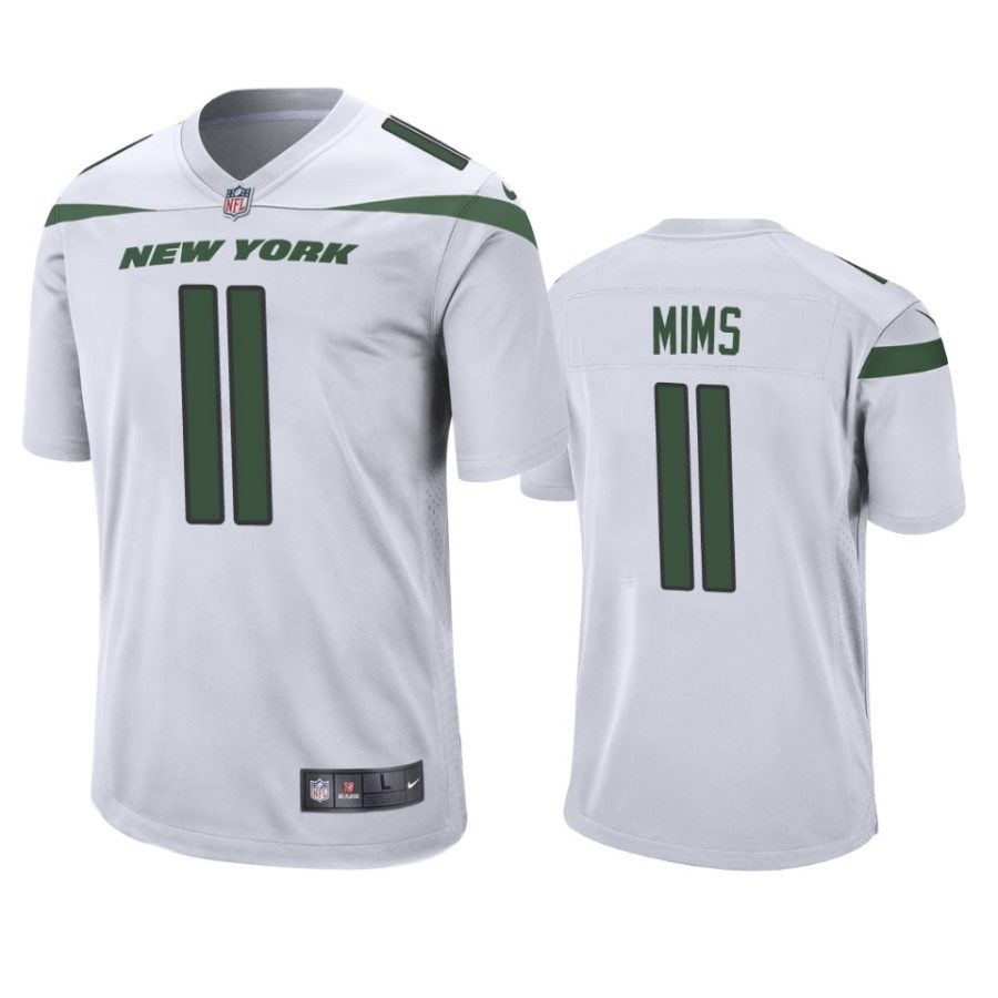 mens jets denzel mims white game jersey