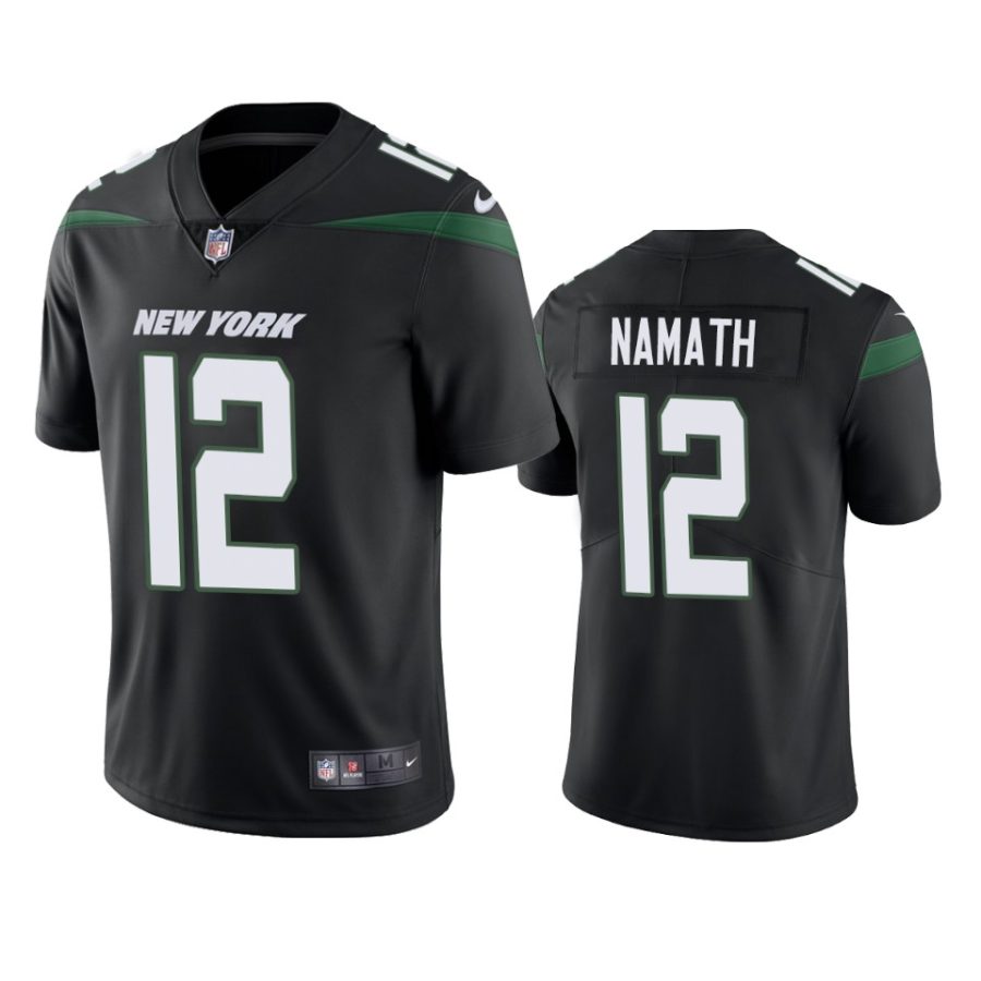 mens jets joe namath black vapor untouchable limited jersey