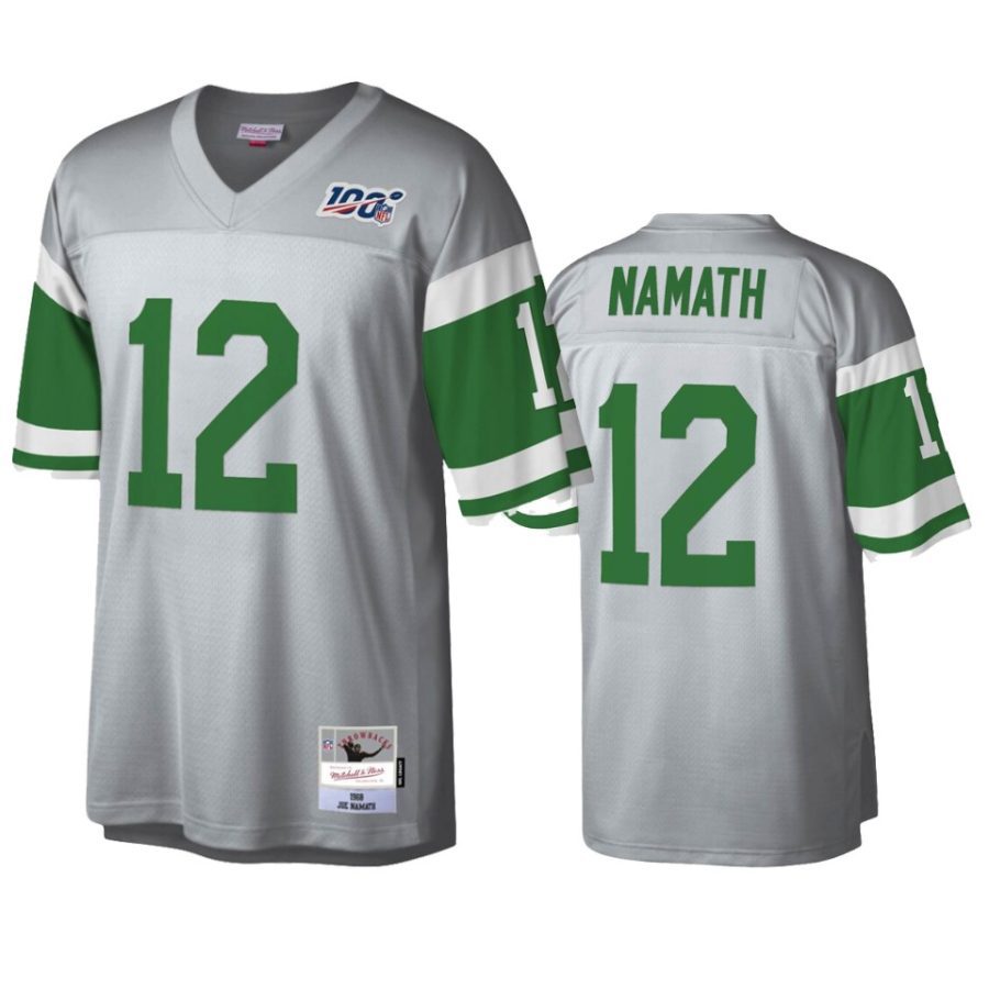 mens jets joe namath platinum legacy nfl 100 jersey