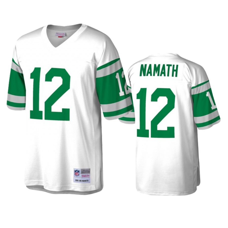 mens jets joe namath white 1968 vintage replica retired player jersey