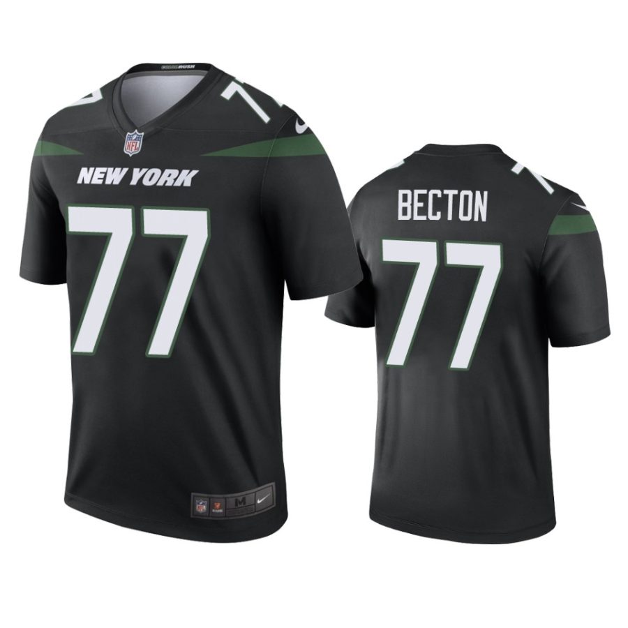 mens jets mekhi becton black color rush legend jersey