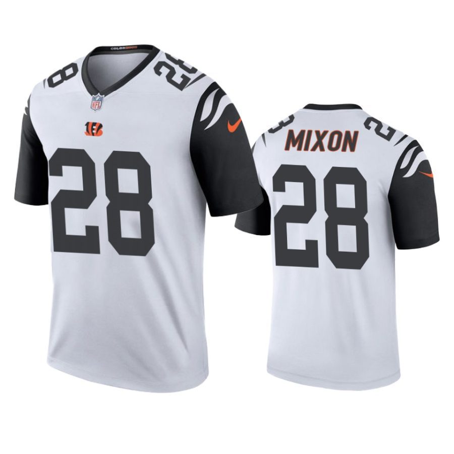 mens joe mixon bengals white color rush legend jersey