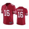 mens joe montana 49ers red vapor jersey 0a