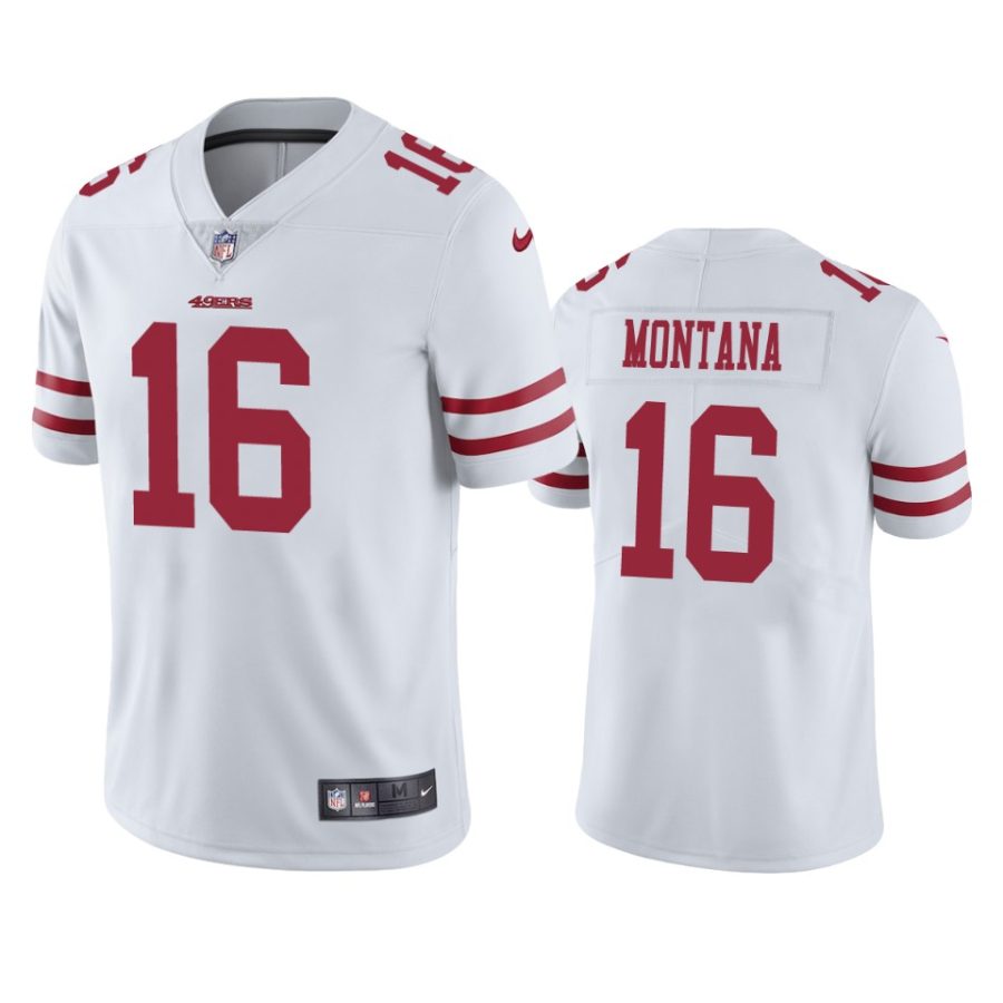 mens joe montana 49ers white vapor jersey