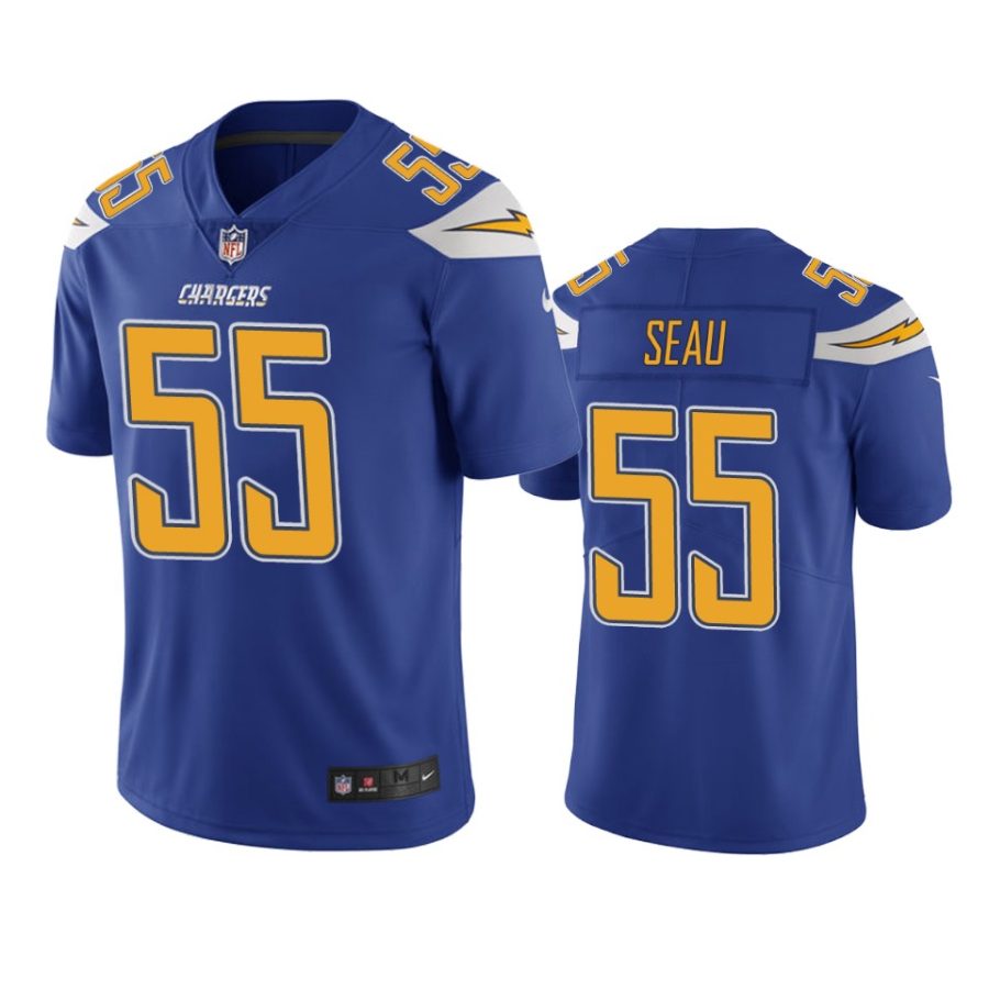 mens junior seau chargers royal vapor jersey