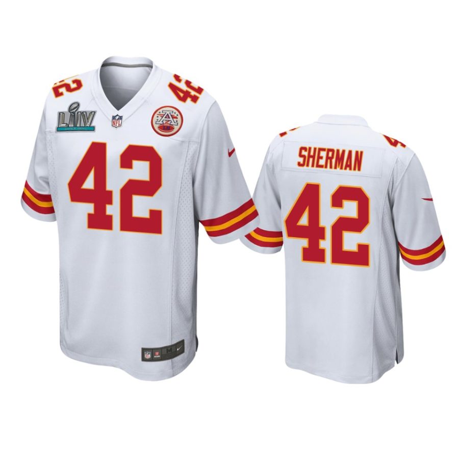 mens kansas city chiefs anthony sherman white super bowl liv game jersey