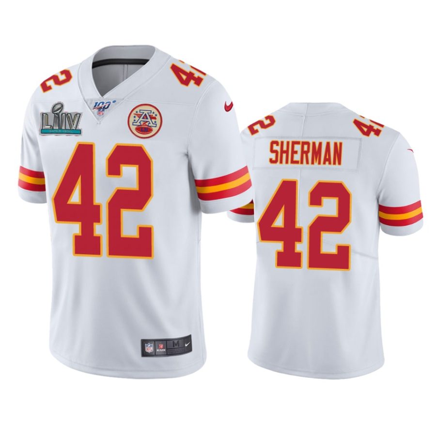 mens kansas city chiefs anthony sherman white super bowl liv vapor limited jersey