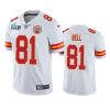 mens kansas city chiefs blake bell white super bowl lvii vapor limited jersey