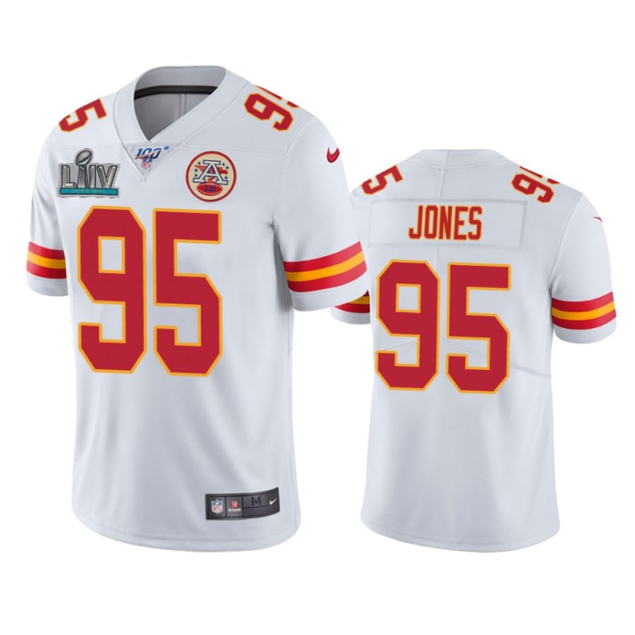 mens kansas city chiefs chris jones white super bowl liv vapor limited jersey