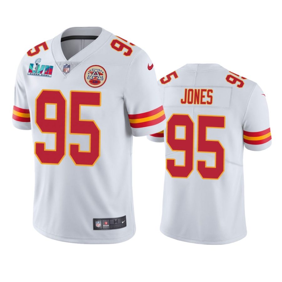 mens kansas city chiefs chris jones white super bowl lvii vapor limited jersey