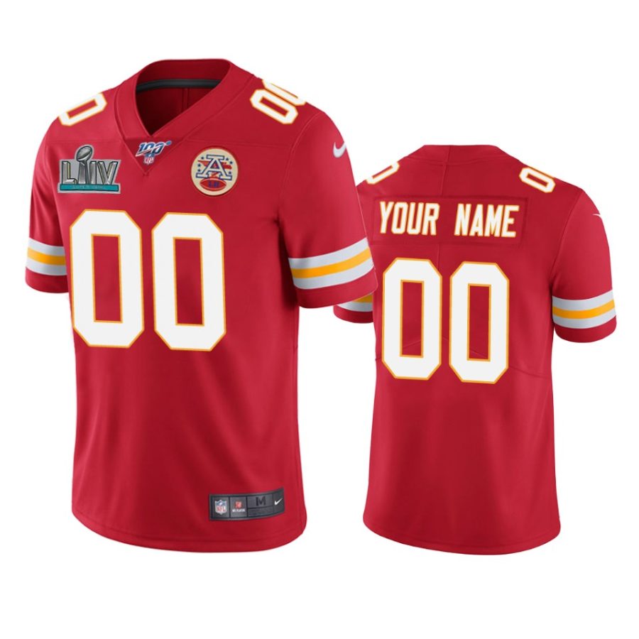 mens kansas city chiefs custom red super bowl liv vapor limited jersey