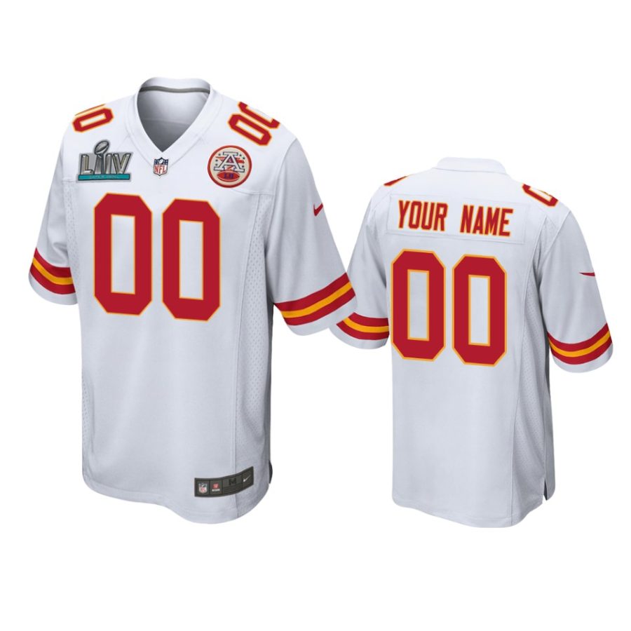 mens kansas city chiefs custom white super bowl liv game jersey